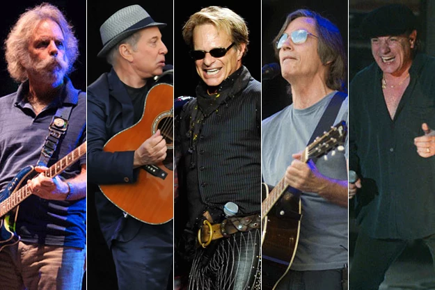 Bob Weir / Paul Simon / David Lee Roth / Jackson Browne/ Brian Johnson, Getty Images Bob Weir / Paul Simon / David Lee Roth / Jackson Browne/ Brian Johnson, Getty Images