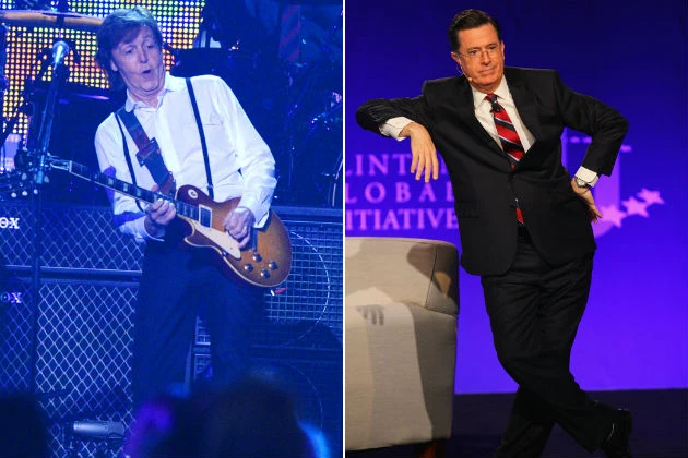 Paul McCartney and Stephen Colbert Paul McCartney and Stephen Colbert