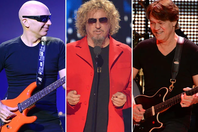 Joe-Satriani-Sammy-Hagar-and-Eddie-Van-Halen Joe Satriani, Sammy Hagar, and Eddie Van Halen